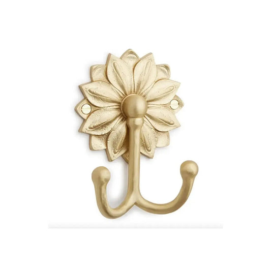 Mid Century Modern Flower Brass Hook