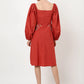 TONAL EMBROIDERED MIDNIGHT BLUE CASUAL MIDI DRESS - AVAILABLE IN 2 COLORS