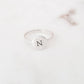 INITIAL SIGNET STERLING SILVER RING