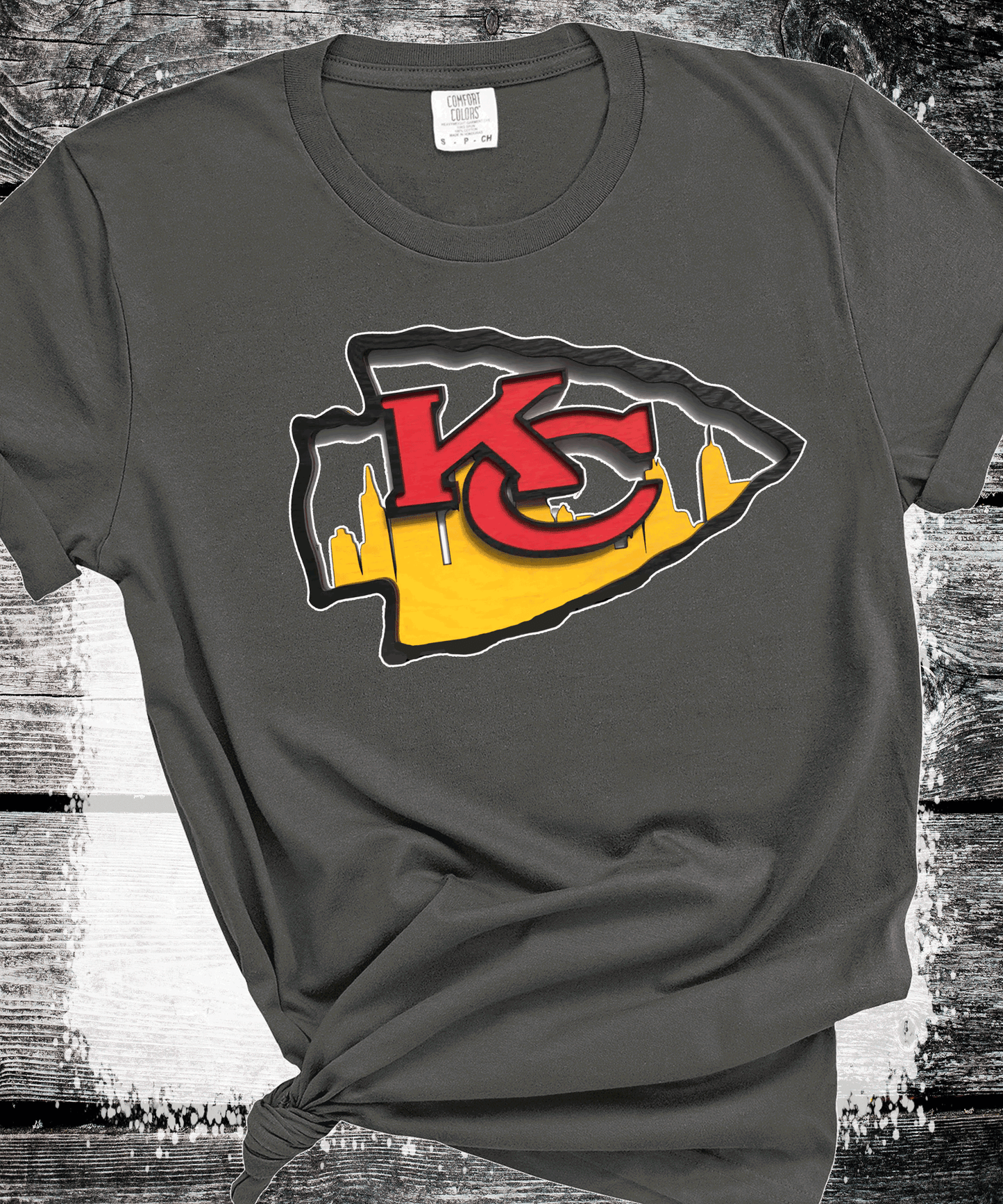 SUPER BOWL KANSAS CITY FOOTBALL CHIEFS T-SHIRT, KC FOOTBALL TEE, GAME DAY SHIRT GIFT COMFORT COLORS OVERSIZED LOOK