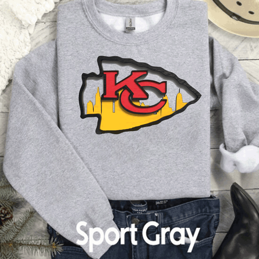SUPER BOWL KANSAS CITY FOOTBALL CHIEFS T-SHIRT, KC FOOTBALL TEE, GAME DAY SHIRT GIFT COMFORT COLORS OVERSIZED LOOK