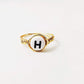 LETTER BEAD WIRE WRAPPED INITIAL RING