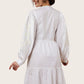 TONAL EMBROIDERED OFF WHITE CASUAL MIDI DRESS - S TO 3XL
