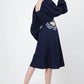TONAL EMBROIDERED MIDNIGHT BLUE CASUAL MIDI DRESS - AVAILABLE IN 2 COLORS