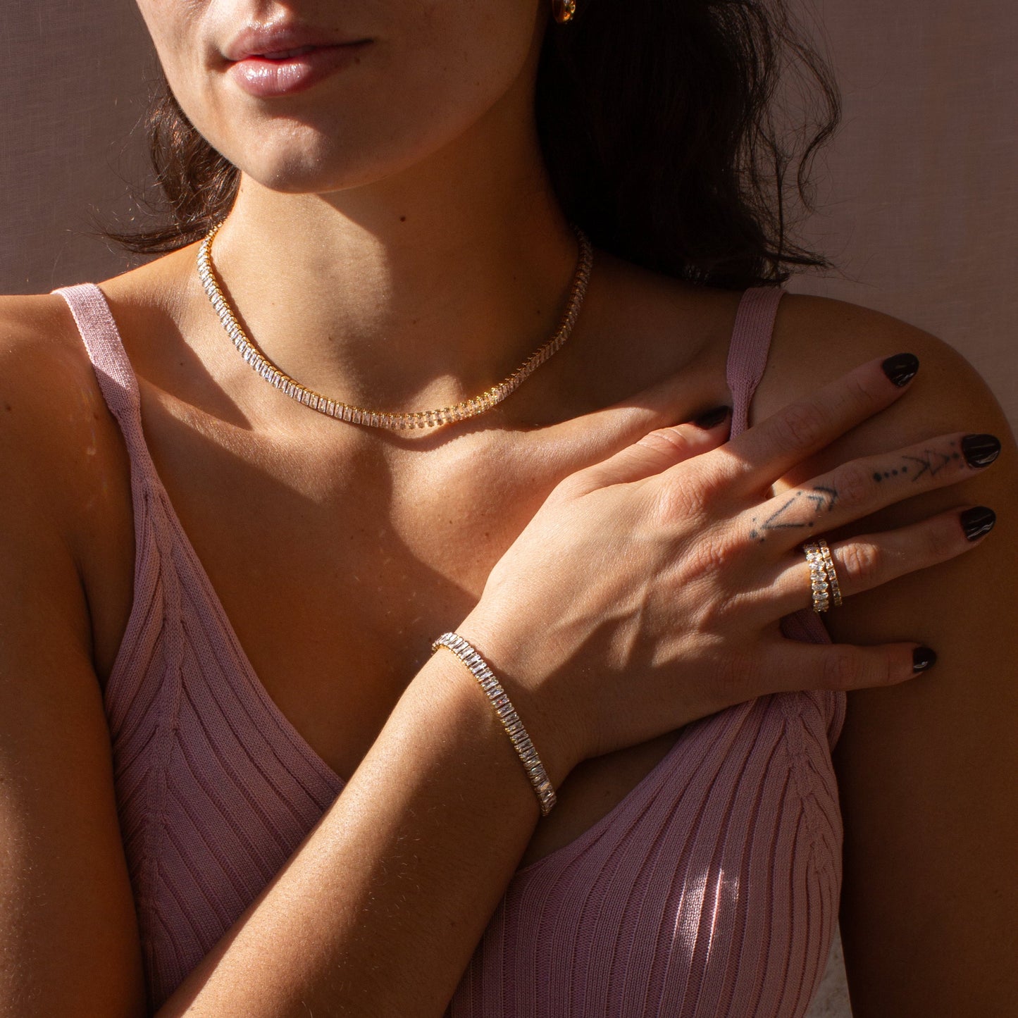 BAGUETTE TENNIS NECKLACE