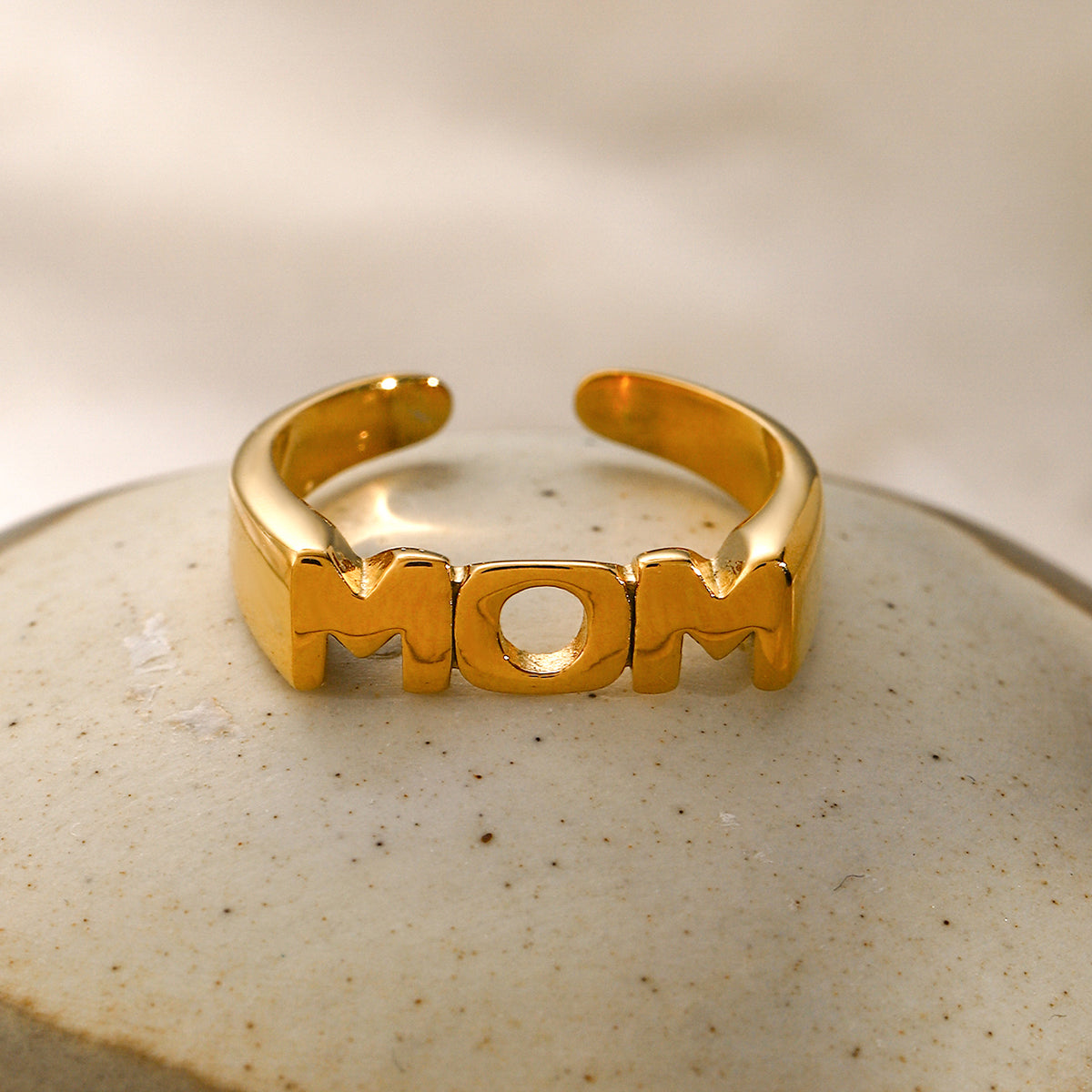 MOM STAINLESS STEEL OPEN RING-Thriftique Marketplace