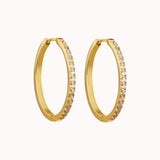 MEDIUM CLASSIC DIAMOND HOOP EARRINGS