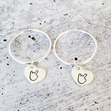 MIDDLE FINGER HEART HOOP EARRINGS