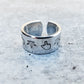 MIDDLE FINGER HEMP LEAF WIDE BAND RING