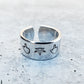 MIDDLE FINGER HEMP LEAF WIDE BAND RING