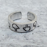 MIDDLE FINGER THIN BAND RING