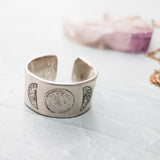 MOON PHASES CELESTIAL SILVER RING