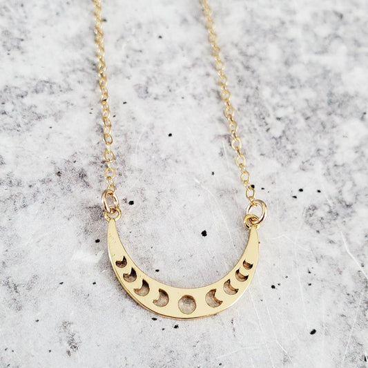 MOON PHASES GOLD LAYERING NECKLACE