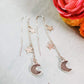 MOON AND STAR DRUZY THREADER EARRINGS