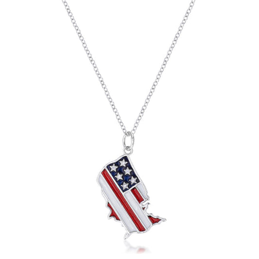 .015 CT PATRIOTIC U.S. MAP NECKLACE
