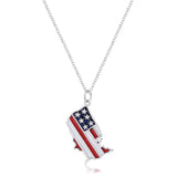 .015 CT PATRIOTIC U.S. MAP NECKLACE