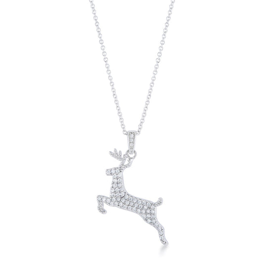 .35 CT CZ REINDEER PAVE HOLIDAY PENDANT