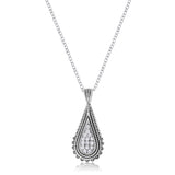 .37 CT TEAR DROP PENDANT NECKLACE WITH CZ