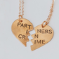 PARTNERS IN CRIME BROKEN HEART FRIENDSHIP NECKLACES