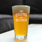 THE LEGEND HAS RETIRED - PINT GLASS FOR BEER - FUNNY RETIREMENT GIFTS FOR BOSS OR COWORKERS - 16 OZ