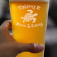 TAKING IT NICE & EASY SEA TURTLE PINT GLASS FOR BEER DRINKING MEN & WOMEN - FUN UNIQUE TURTLE GIFT IDEA