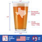 TEXAS STATE OUTLINE PINT GLASS FOR BEER - STATE THEMED DRINKING DECOR AND GIFTS FOR TEXAN WOMEN & MEN - 16 OZ GLASSES