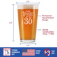 TOO YOUNG TO BE 30 - FUNNY 16 OZ PINT GLASS FOR BEER - 30TH BIRTHDAY GIFTS FOR MEN OR WOMEN TURNING 30 - BDAY PARTY DECOR