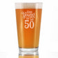 TOO YOUNG TO BE 50 - FUNNY 16 OZ PINT GLASS FOR BEER - 50TH BIRTHDAY GIFTS FOR MEN OR WOMEN TURNING 50 - BDAY PARTY DECOR