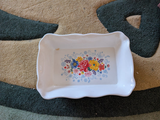 THE PIONEER WOMAN BRILLIANT BLOOMS CERAMIC BAKER CASSEROLE DISH 11.5IN X 7.9IN