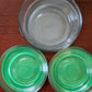 THREE ANCHOR HOCKING GLASS STORAGE BOWLS