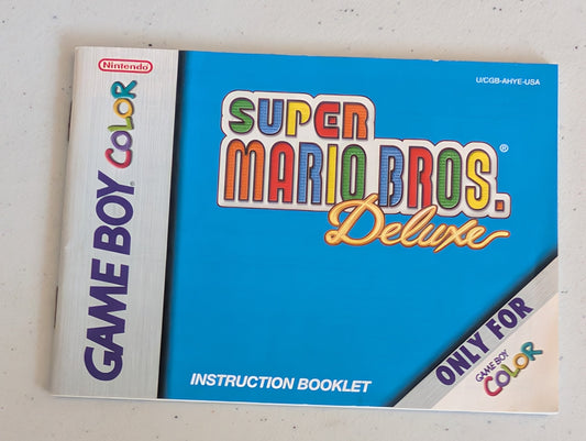 SUPER MARIO BROS. DELUXE VIDEO GAME INSTRUCTION BOOKLET GAMEBOY COLOR
