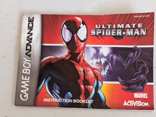 ULTIMATE SPIDER-MAN VIDEO GAME INSTRUCTION BOOKLET GAMEBOY ADVANCE