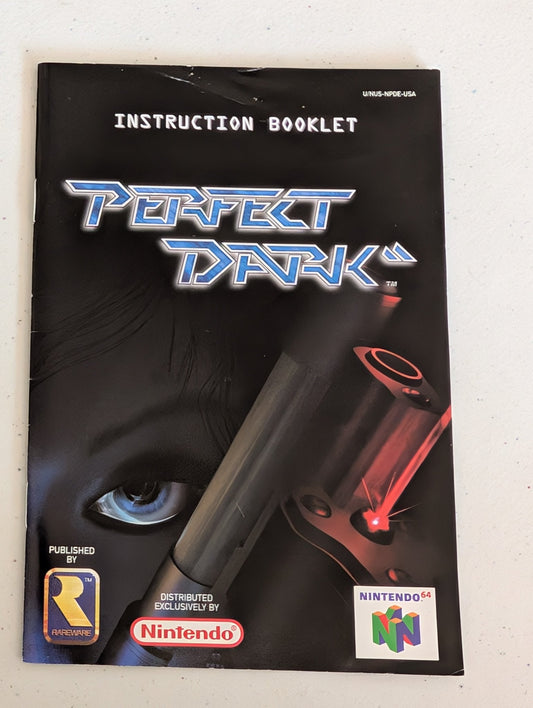 PERFECT DARK VIDEO GAME INSTRUCTION BOOKLET N64