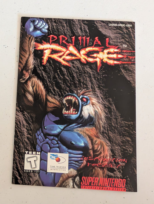 PRIMAL RAGE VIDEO GAME INSTRUCTION BOOKLET SUPER NINTENDO