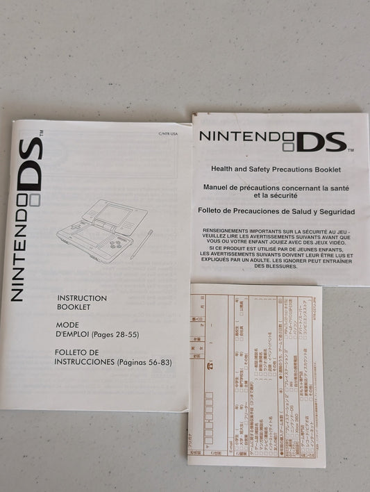 NINTENDO DS INSTRUCTION BOOKLET, WIFI, HEALTH AND SAFETY, & REGISTRATION CARD