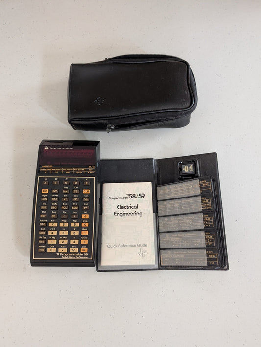 TEXAS INSTRUMENTS TI PROGRAMMABLE 59 CALCULATOR CASE & MASTER MODULE/LIBRARY