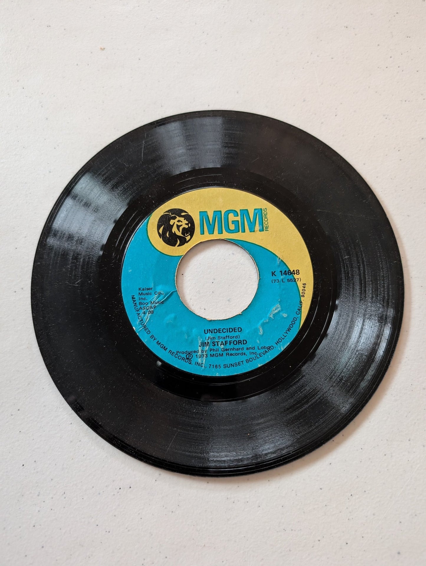 JIM STAFFORD - SPIDERS & SNAKES - UNDECIDED(7 IN, 45 RPM, SINGLE, VINYL RECORD ALBUM)