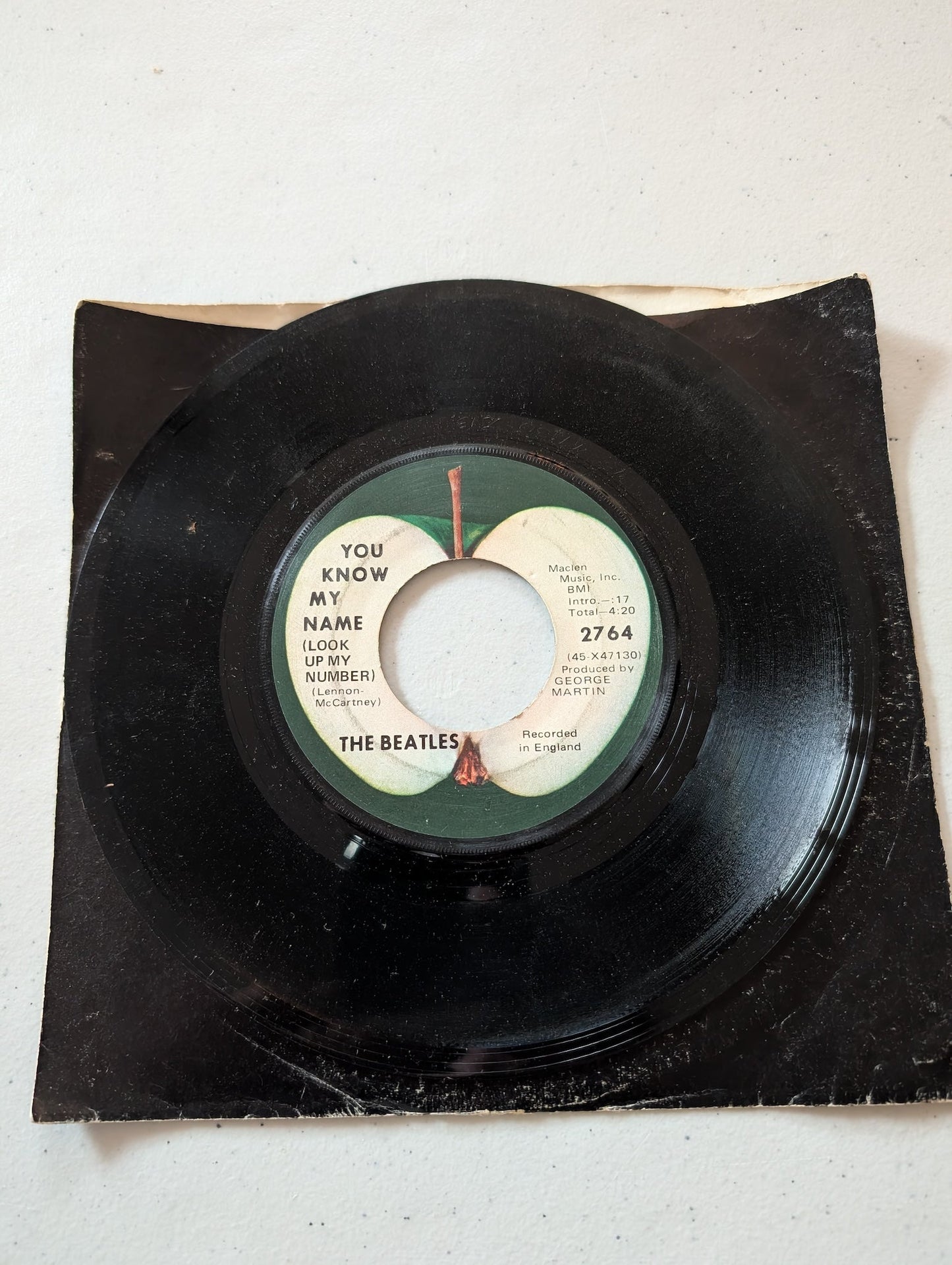 THE BEATLES - LET IT BE - YOU KNOW MY NAME  APPLE RECORDS (7 IN, 45 RPM, SINGLE, VINYL RECORD ALBUM)