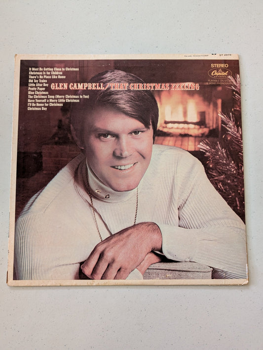 GLEN CAMPBELL ‎– THAT CHRISTMAS FEELING: CAPITOL RECORDS 1968 LP (COUNTRY)( VINTAGE CHRISTMAS HOLIDAY VINYL RECORD LP ALBUM)