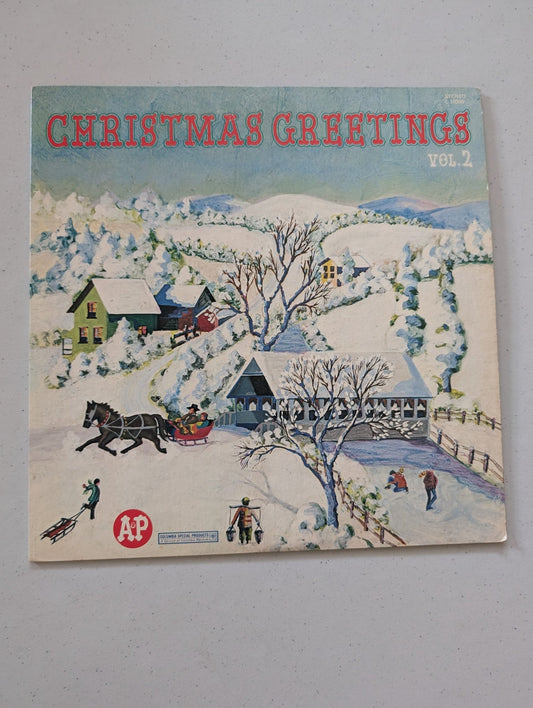 Christmas Record - Christmas Greetings Vol. 2 - Vinyl Album - Columbia(Vintage Christmas Holiday Vinyl Record LP Album)