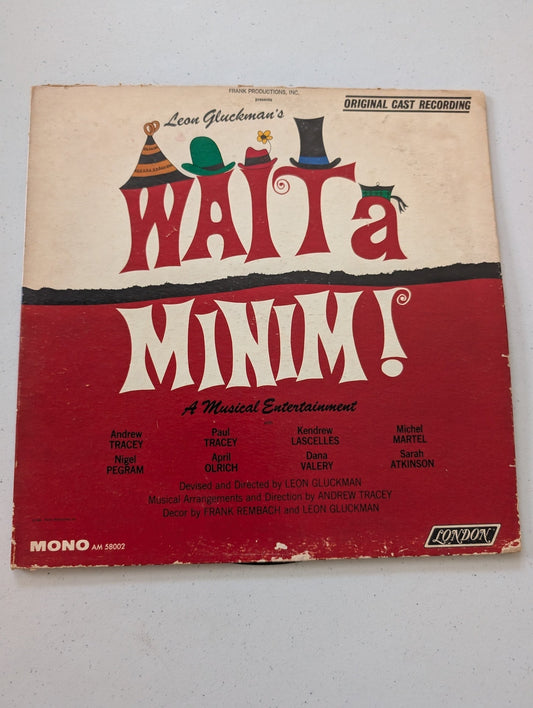 WAIT A MINIM! ORIGINAL CAST RECORDING LEON GLUCKMAN VINY LP 1966 LONDON AM 58002(VINTAGE VINYL RECORD LP ALBUM SOUNDTRACK)