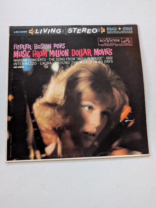 MUSIC FROM MILLION DOLLAR MOVIES ARTHUR FIEDLER BOSTON POPS RCA VICTOR RECORDS 33RPM VINYL(VINTAGE VINYL RECORD LP ALBUM SOUNDTRACK)