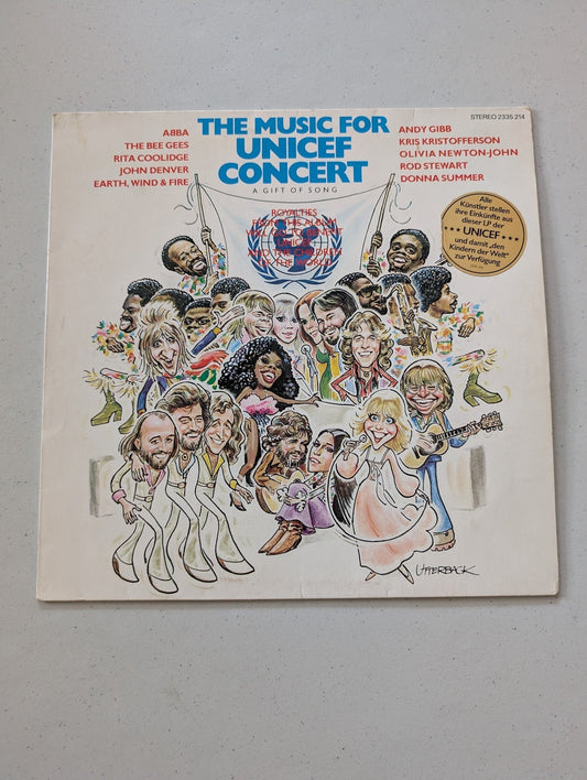 THE MUSIC FOR UNICEF CONCERT  VINYL LP RECORD  ABBA  EWF  DONNA SUMMER RARE!(VINTAGE VINYL RECORD LP ALBUM SOUNDTRACK)
