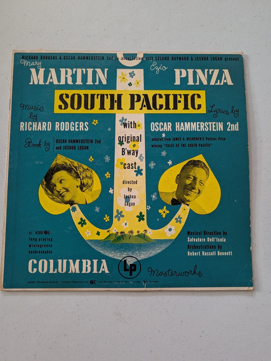 South Pacific Vinyl Record Album LP 1949 Broadway Musical Mary Martin Ezio Pinza(Vintage Vinyl Record LP Album Soundtrack)