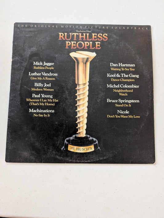 RUTHLESS PEOPLE LP EPIC 1986,SE-40398, ORIGINAL SOUNDTRACK,MICK JAGGER BILLYJOEL(VINTAGE VINYL RECORD LP ALBUM SOUNDTRACK)