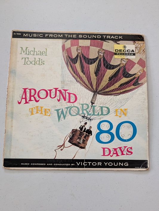 VICTOR YOUNG - MICHAEL TODD'S AROUND THE WORLD IN 80 DAYS - MUSIC FROM THE SOUND TRACK - VINYL LP RECORD - 1957(VINTAGE VINYL RECORD LP ALBUM SOUNDTRACK)