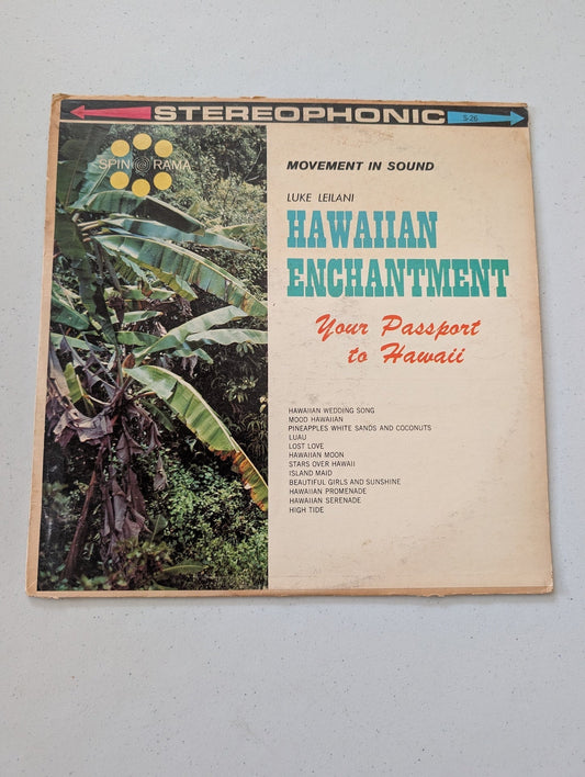 LUKE LEILANI HAWAIIAN ENCHANTMENT - PASSPORT TO HAWAII [SPIN-O-RAMA S-26] (VINTAGE ALBUM COVER ONLY)
