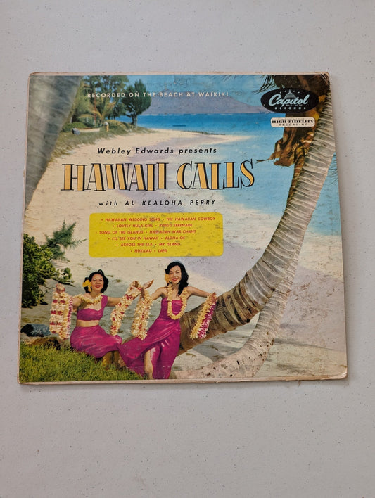 WEBLEY EDWARDS WITH AL KEALOHA PERRY - HAWAII CALLS - CAPITOL RECORDS - T-470(VINTAGE VINYL RECORD LP ALBUM HAWAIIAN)