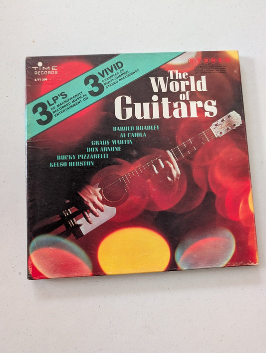 THE WORLD GUITARS BOX SET WITH MUSIC FROM: HAROLD BRADLEY AL CAIOLA GRADY MARTIN DON ARNONE BUCKY PIZZARELL KELSO HERSTON(VINYL RECORD LP ALBUM)