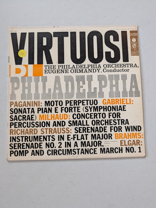 THE PHILADELPHIA ORCHESTRA, EUGENE ORMANDY - VIRTUOSI DI PHILADELPHIA 1956 LP(VINTAGE VINYL RECORD LP ALBUM)